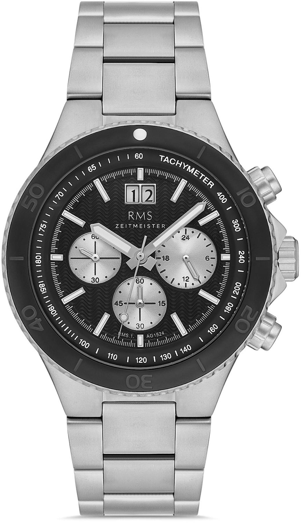 Romanson RMS.1.AG1524.01 Takvimli 44 mm Çelik Kordon Analog Kol Saati