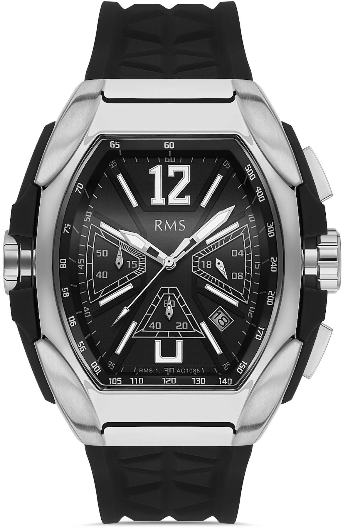 Romanson RMS.1.AG1088.04 Takvimli 41 mm Siyah Silikon Kordon Analog Kol Saati