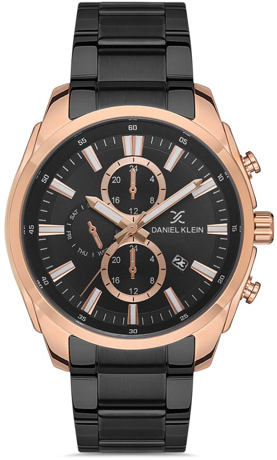 Daniel Klein DK.1.10118.2 Takvimli 44 mm Siyah Metal Kordon Analog Erkek Kol Saati