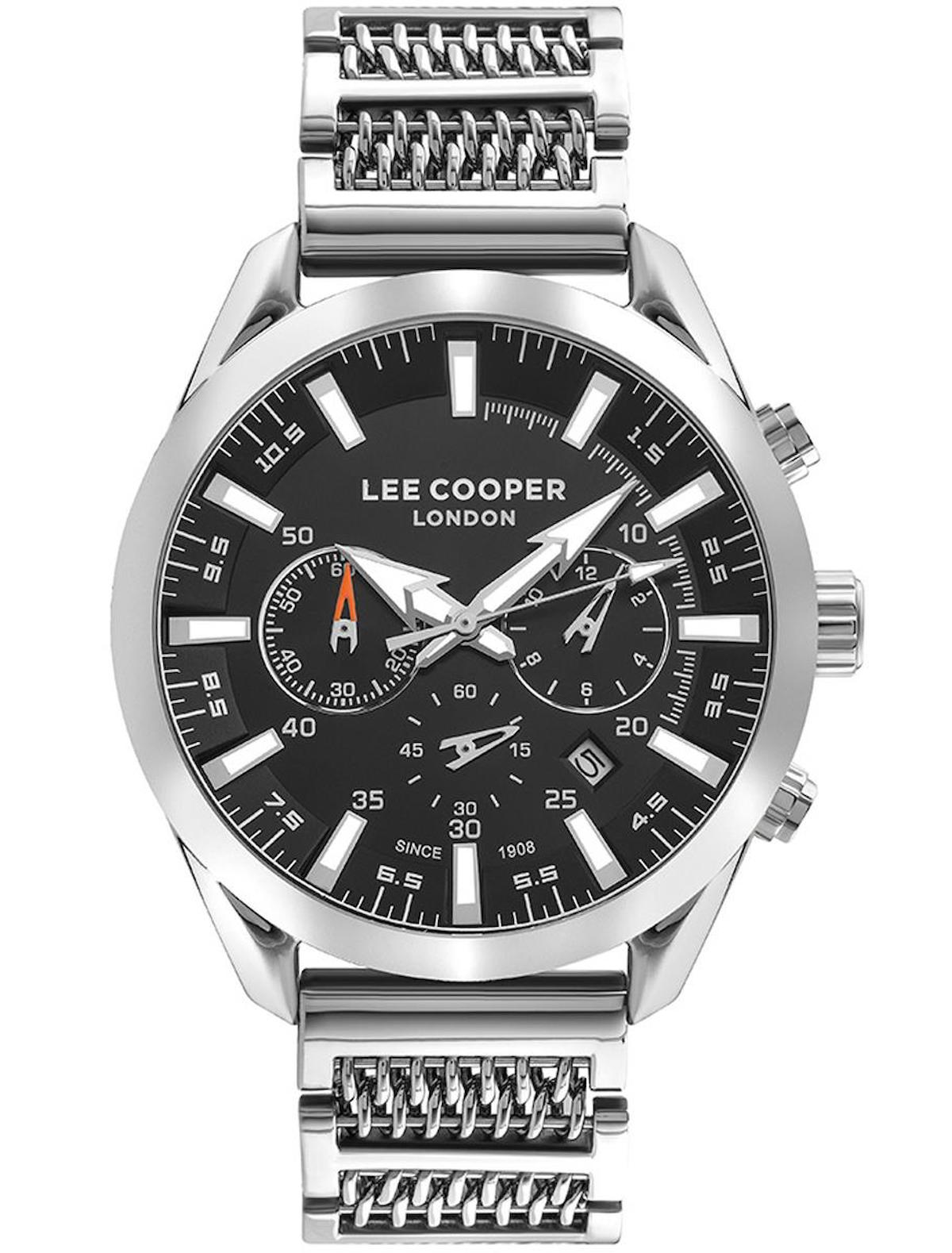 Lee Cooper LC07556.350-NM Takvimli 44 mm Çelik Kordon Analog Erkek Kol Saati