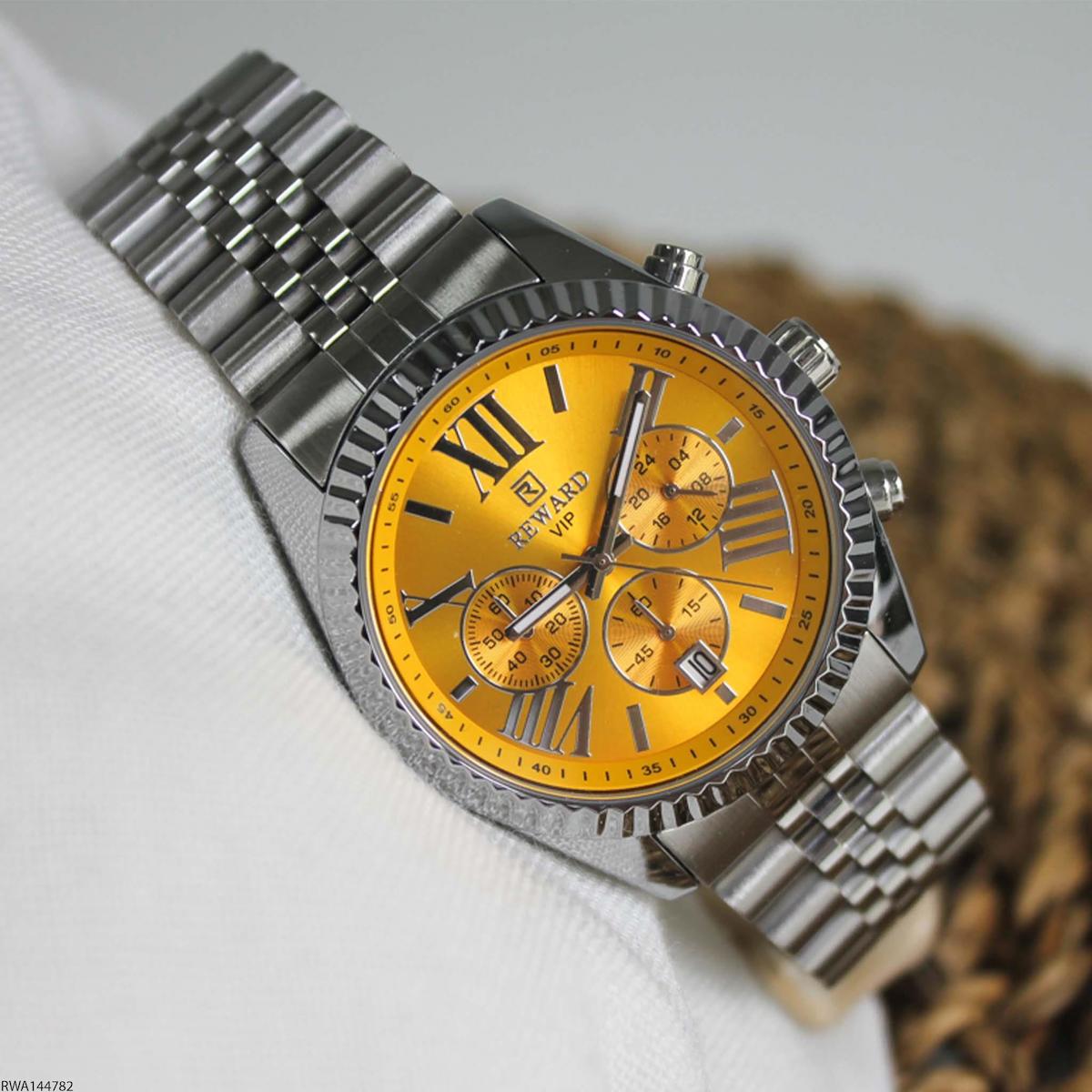 Reward RWA144782 Takvimli 43 mm Çelik Kordon Analog Erkek Kol Saati