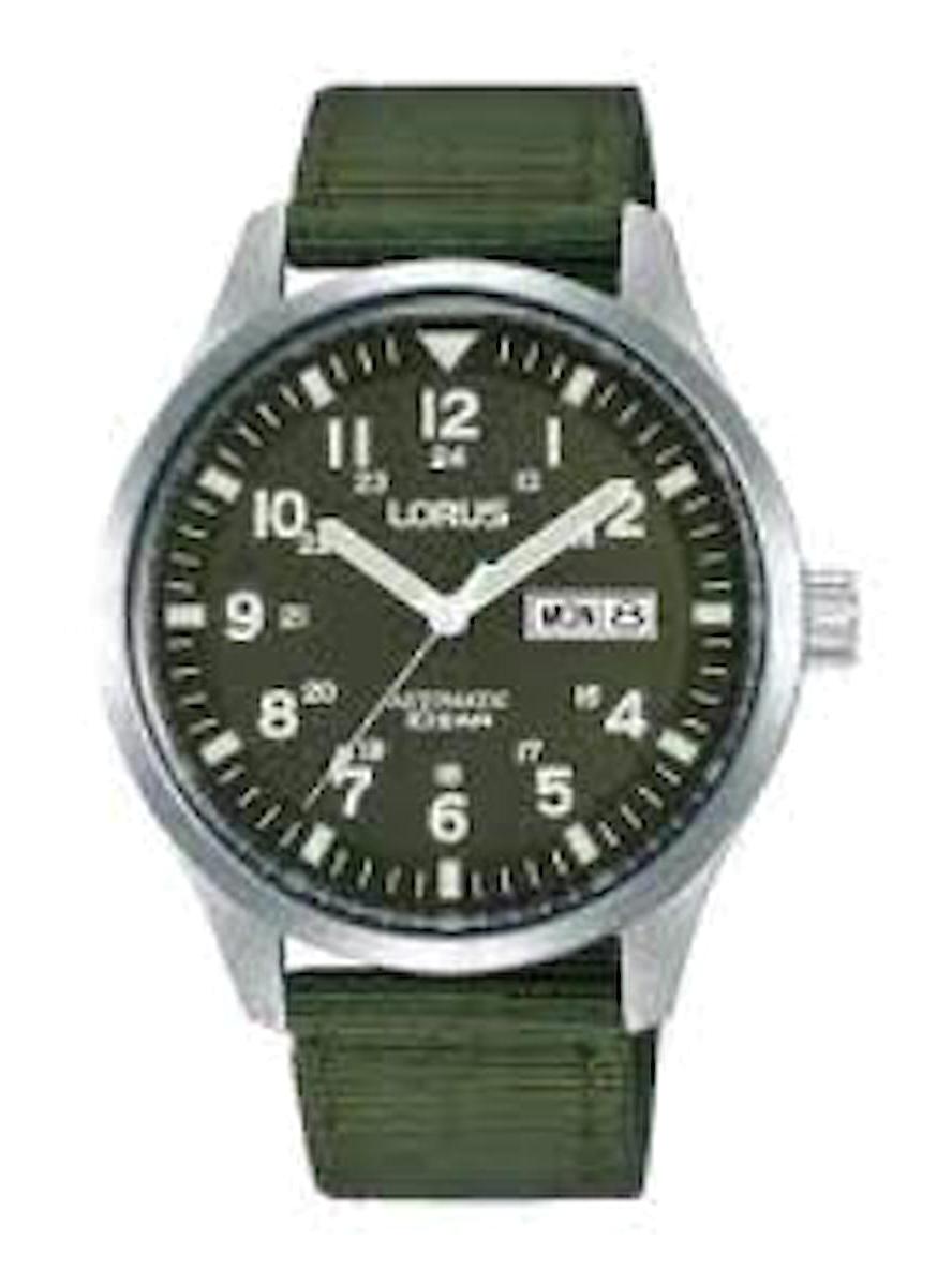 Lorus RL413BX9 Takvimli Haki Kanvas Kordon Analog Erkek Kol Saati