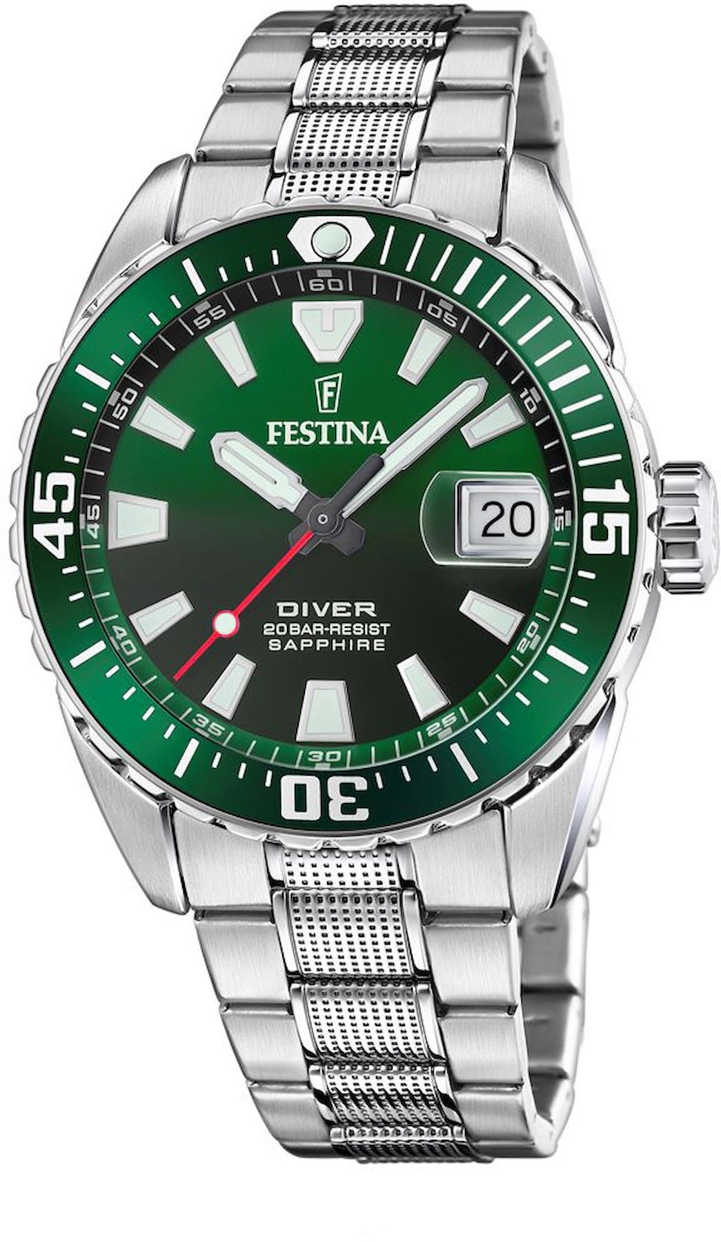 Festina F20669-2 Takvimli 41 mm Çelik Kordon Analog Kol Saati