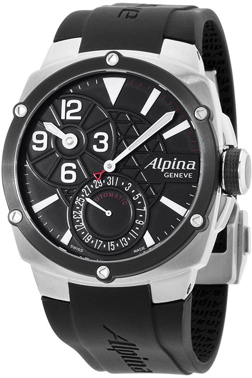 Alpina AL950LBB4AE6 Takvimli 44 mm Siyah Silikon Kordon Analog Kol Saati