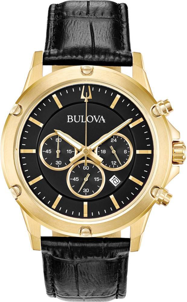 Bulova 97B179 Takvimli 42 mm Siyah Deri Kordon Analog Kol Saati