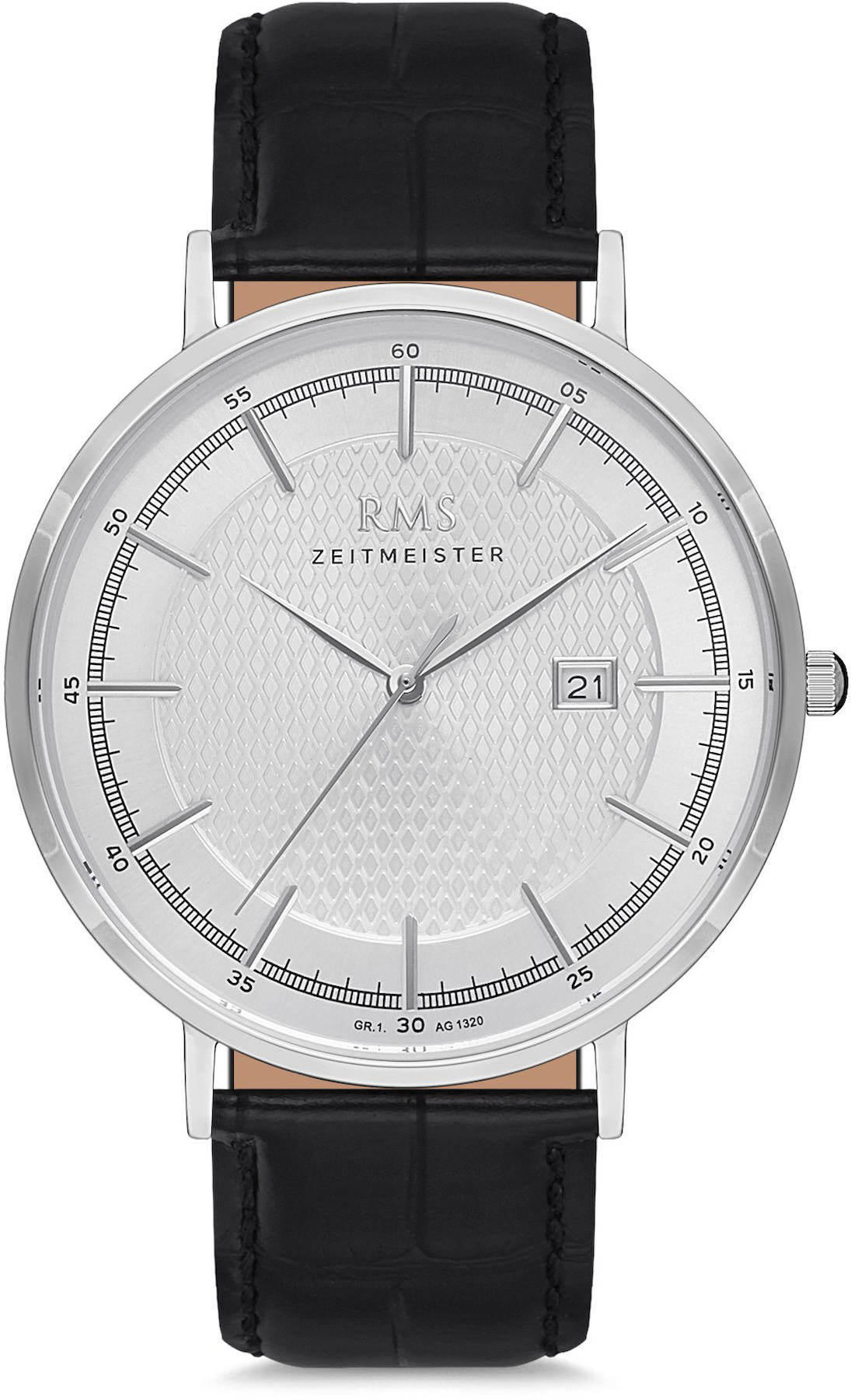 Romanson GR.1.AG1320.01 Takvimli 43 mm Siyah Deri Kordon Analog Kol Saati