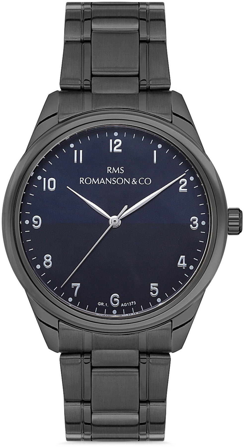 Romanson GR.1.AG1373.08 41 mm Füme Çelik Kordon Analog Kol Saati