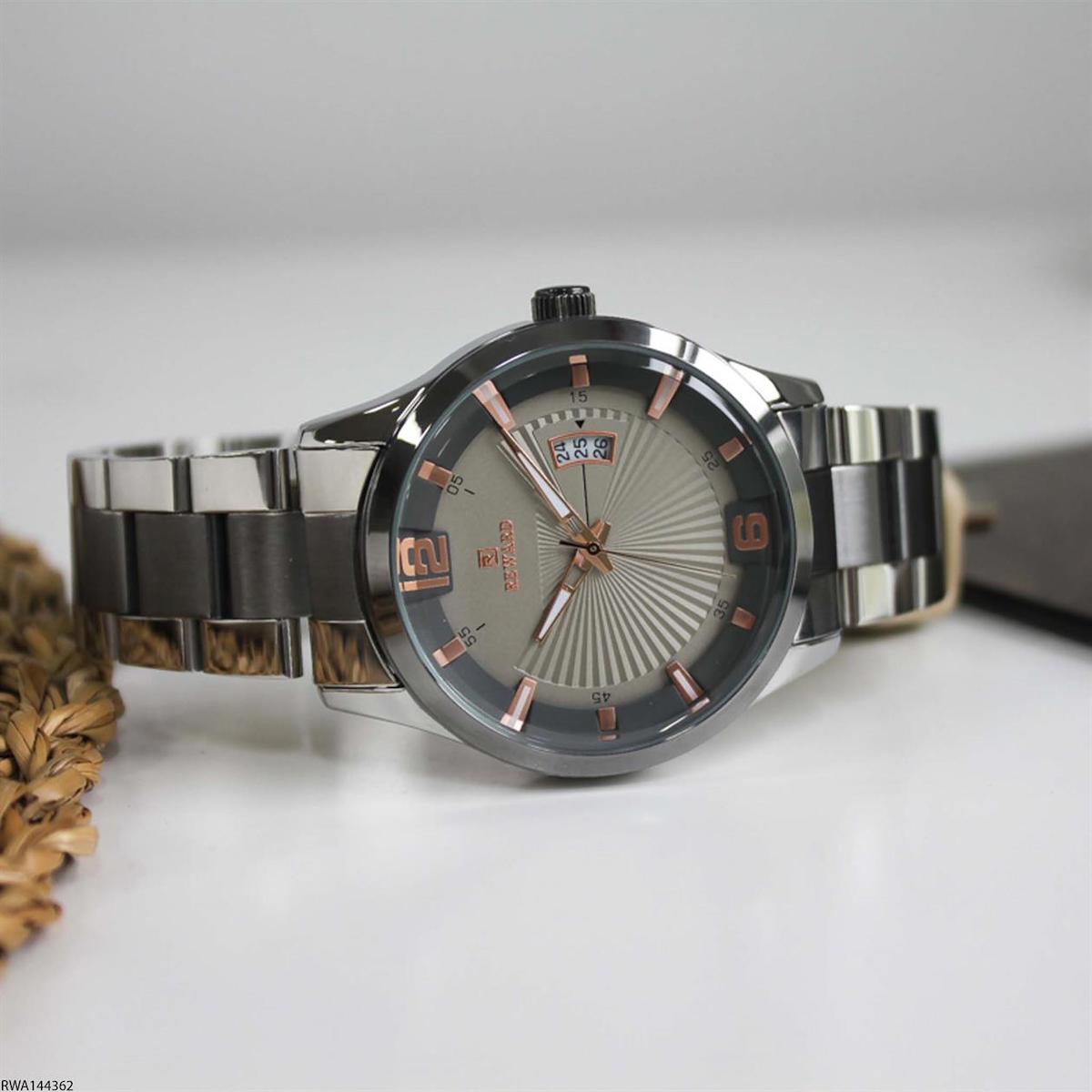 Reward RWA144362 Takvimli 44 mm Füme-Çelik Kordon Analog Erkek Kol Saati