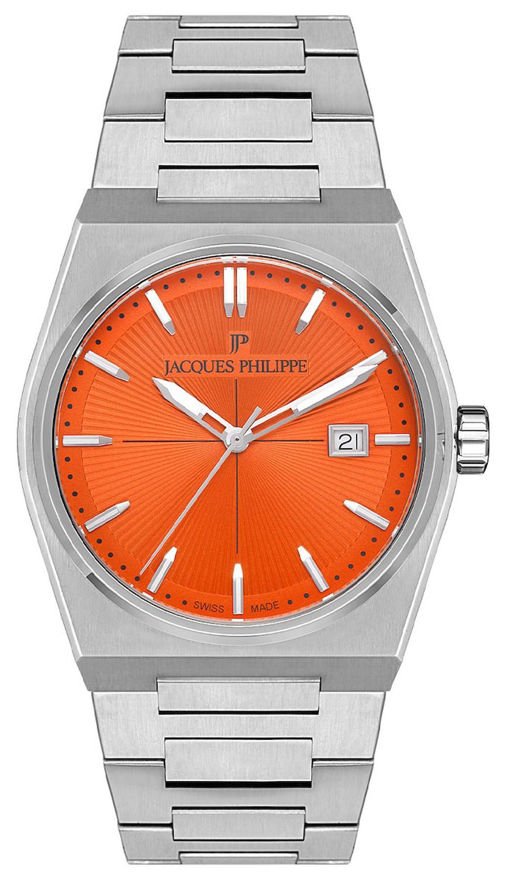 Jacques Philippe JPQGS4213X6SO Takvimli 40 mm Çelik Kordon Analog Erkek Kol Saati
