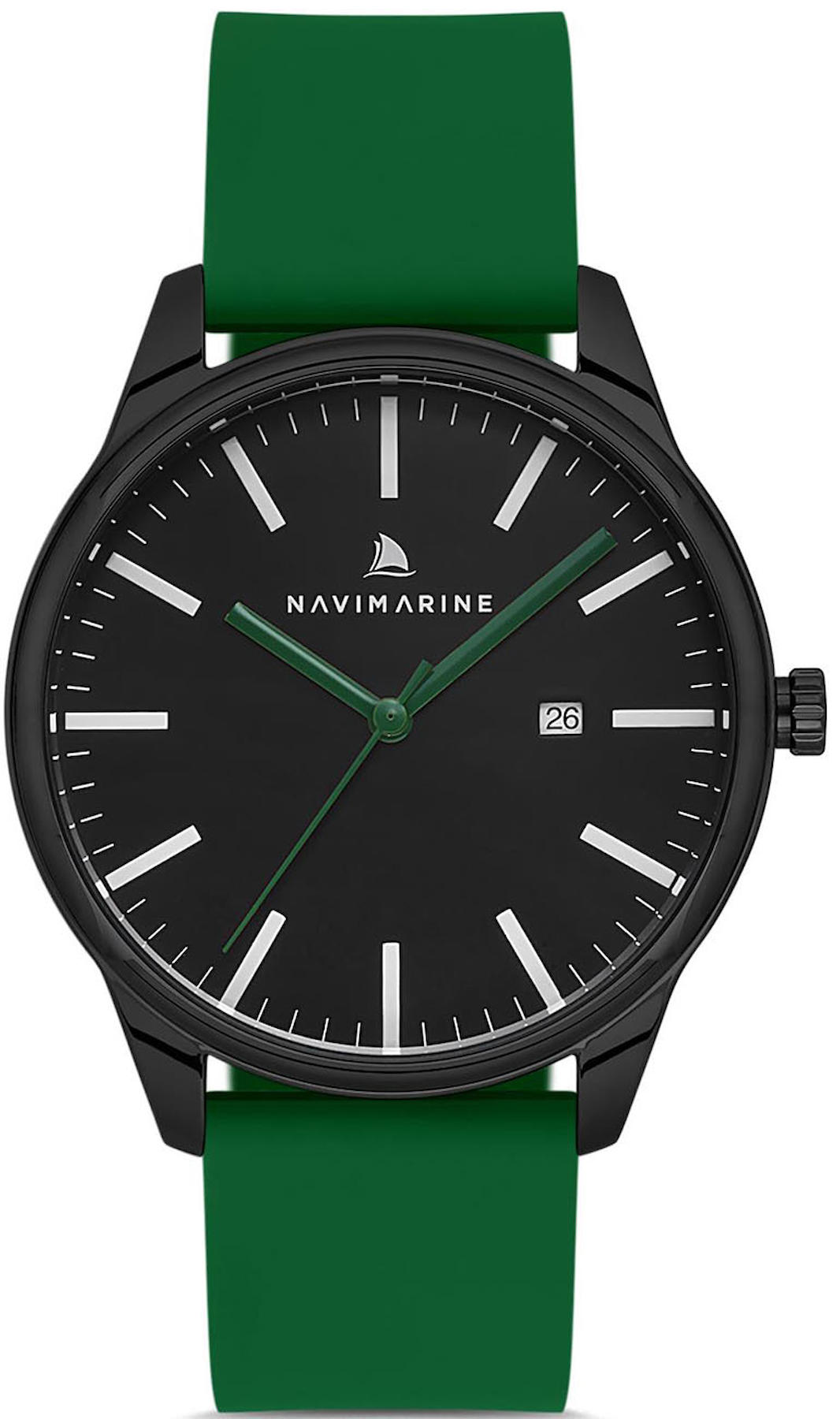Navimarine NVM59-ZF2 Takvimli 42 mm Yeşil Deri Kordon Analog Kol Saati