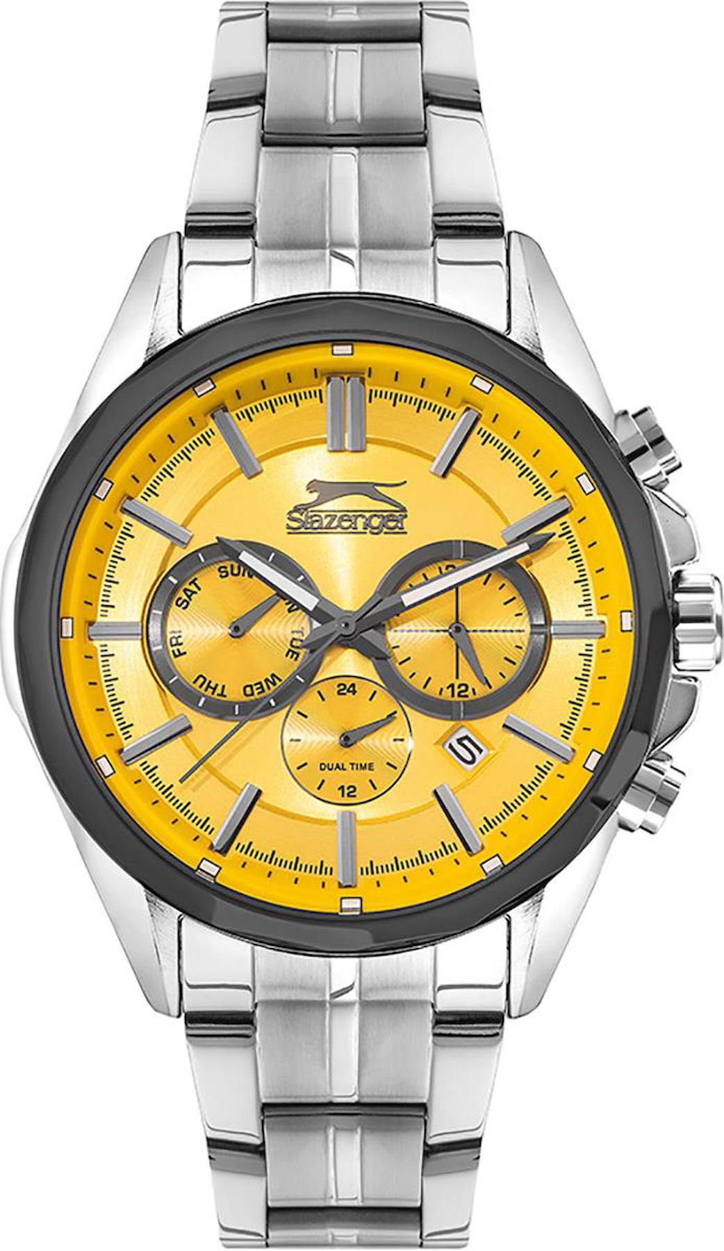 Slazenger SL.09.1898.2.08 Takvimli 45 mm Metal Kordon Analog Erkek Kol Saati