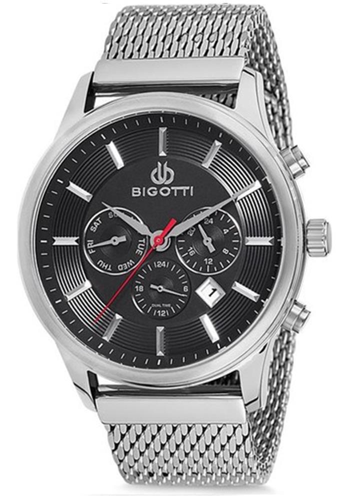 Bigotti BGT01589D-02 Takvimli 46 mm Çelik-Hasır Kordon Analog Erkek Kol Saati