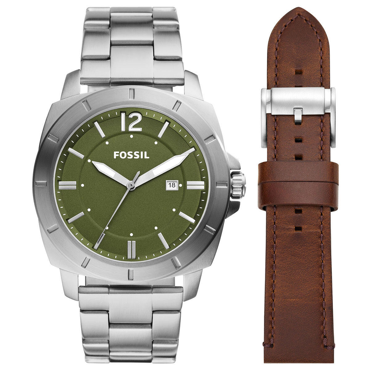 Fossil FBQ2795SET Takvimli 46-50 mm Çelik Kordon Analog Erkek Kol Saati