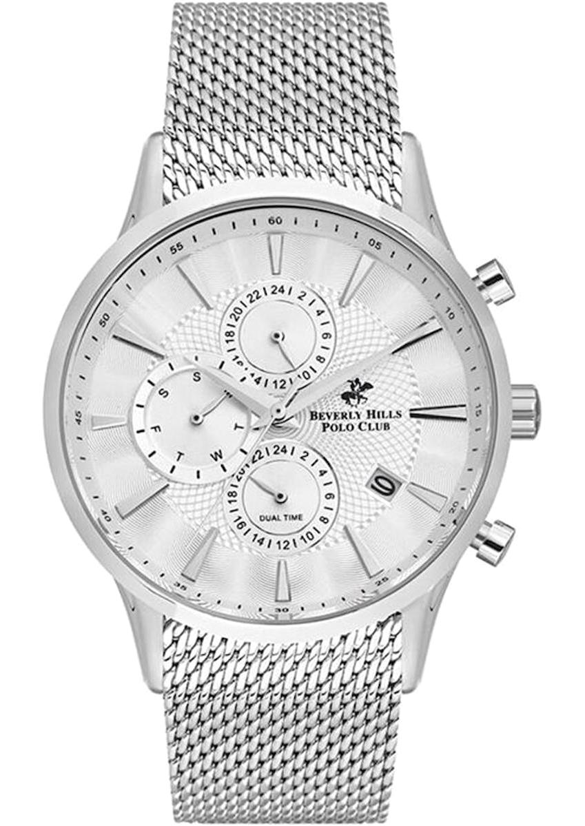 Beverly Hills Polo Club BP3002X330 Takvimli 41 mm Çelik-Hasır Kordon Analog Kol Saati