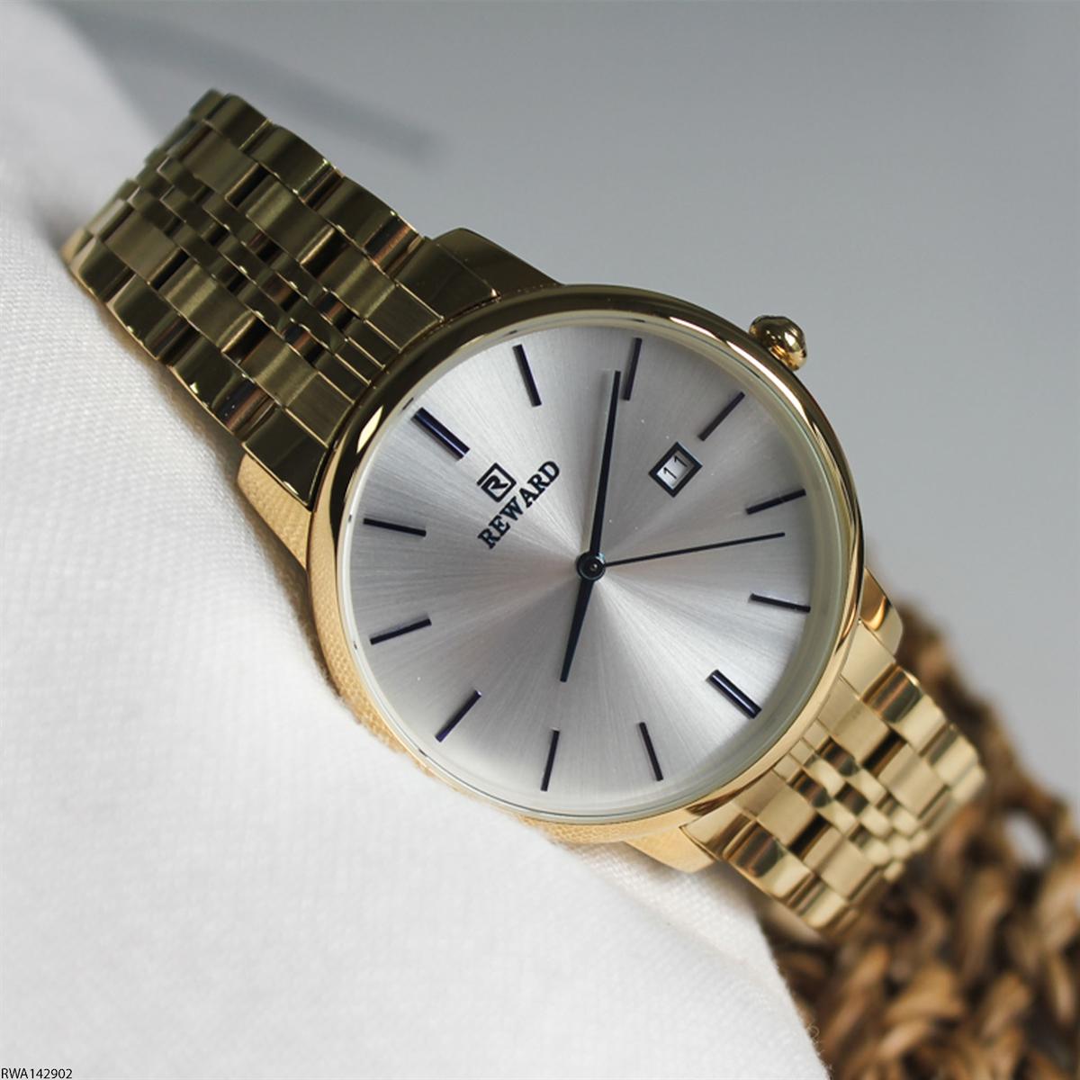 Reward RWA142902 Takvimli 40 mm Altın Çelik Kordon Analog Erkek Kol Saati