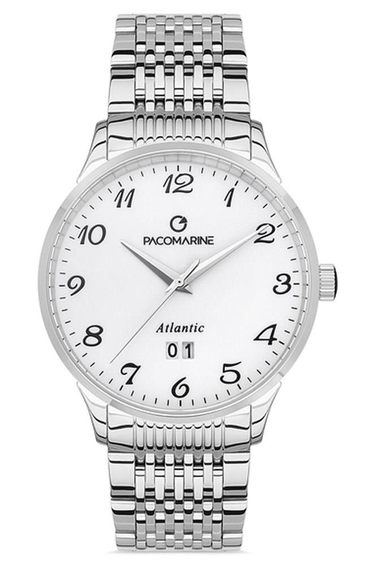 Pacomarine PM.28007.06 Takvimli 41 mm Çelik Kordon Analog Erkek Kol Saati