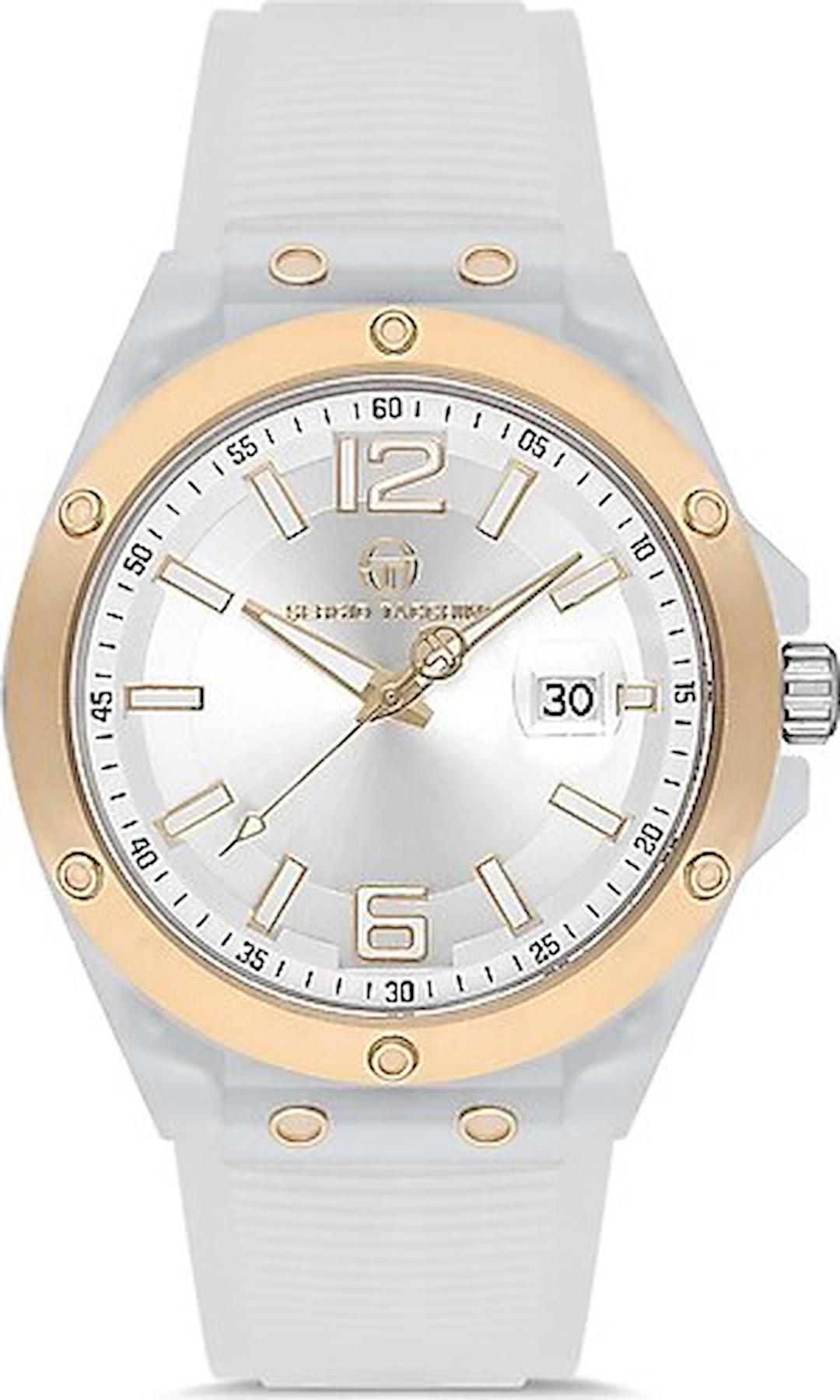 Sergio Tacchini ST.1.10141.8 Takvimli 40 mm Beyaz Silikon Kordon Analog Erkek Kol Saati