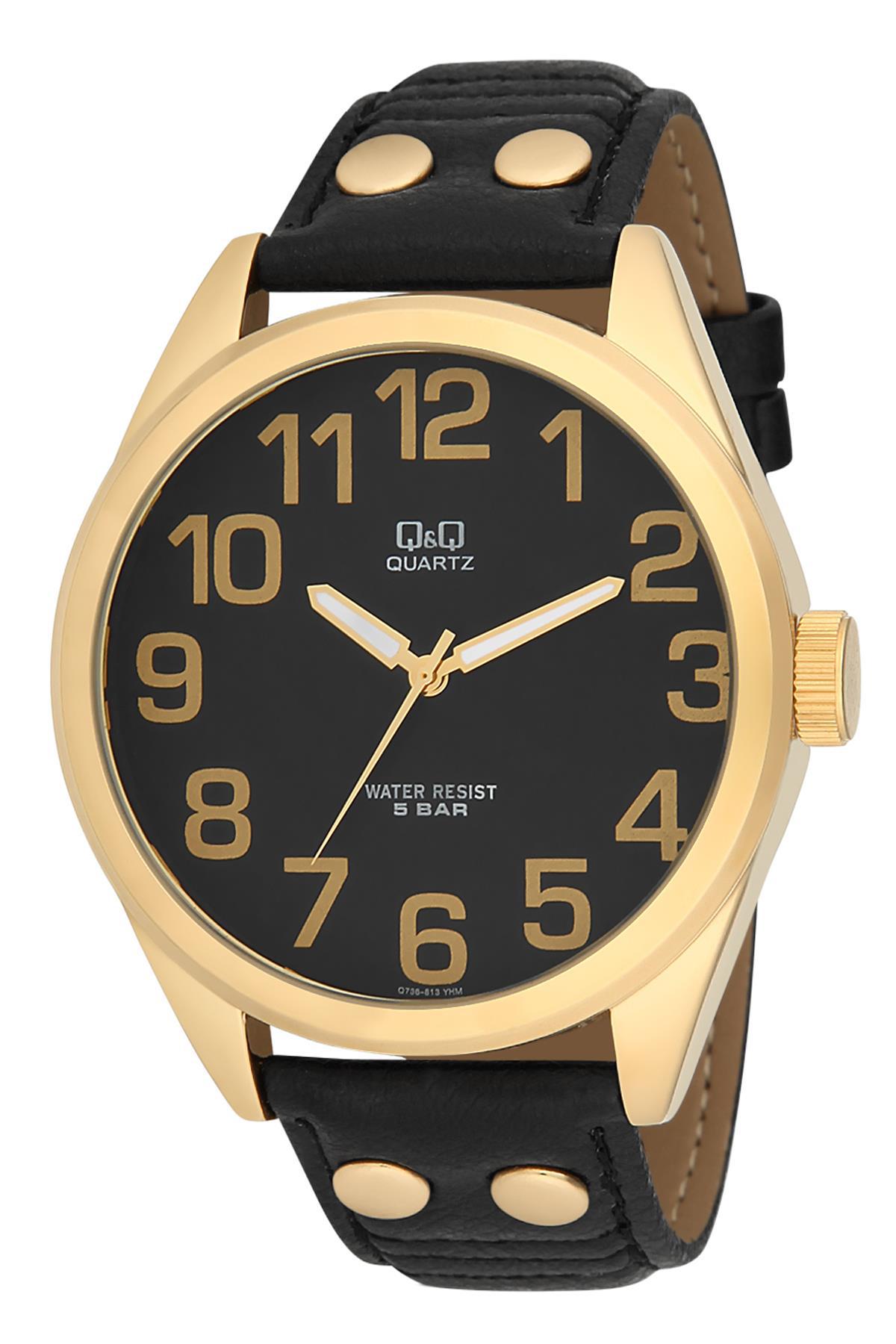 Q&Q 3B314 42 mm Siyah Deri Kordon Analog Erkek Kol Saati