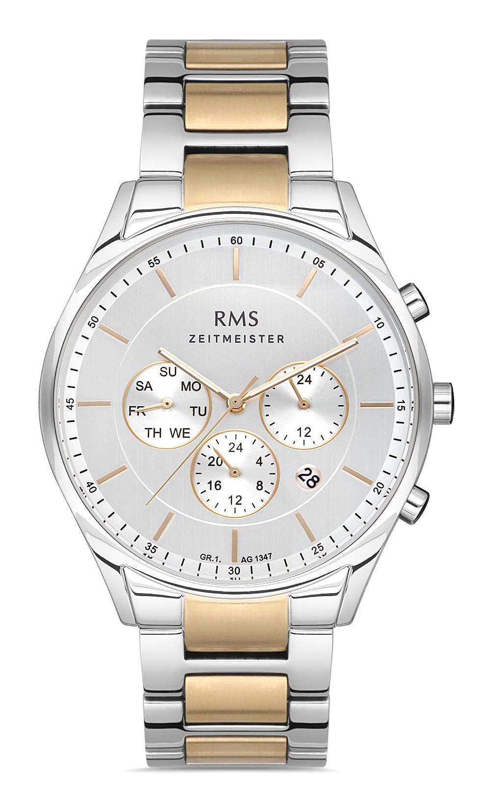 Romanson GR.1.AG1347.04 Takvimli 44 mm Altın-Çelik Kordon Analog Erkek Kol Saati