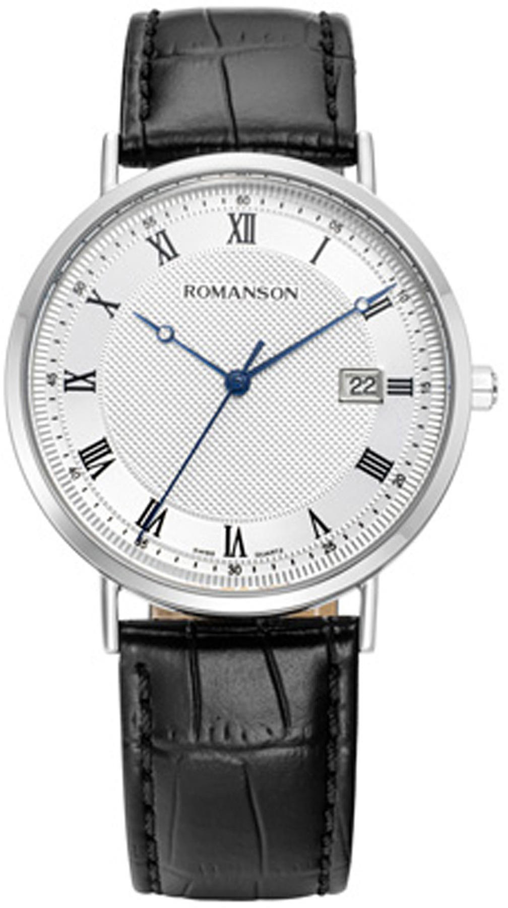 Romanson TL1B24DMBWAS5U Takvimli 40 mm Siyah Deri Kordon Analog Kol Saati