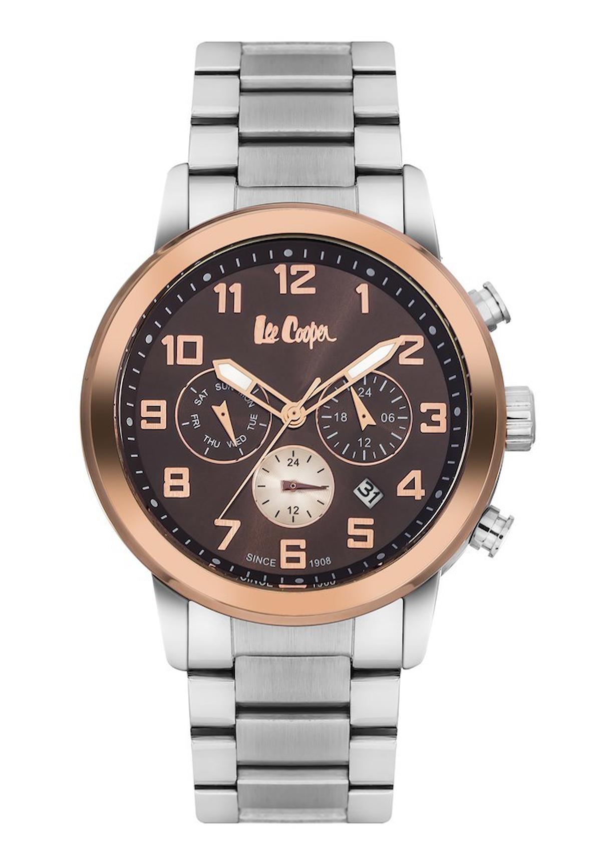 Lee Cooper LC06219.540 Takvimli 44 mm Çelik Kordon Analog Erkek Kol Saati