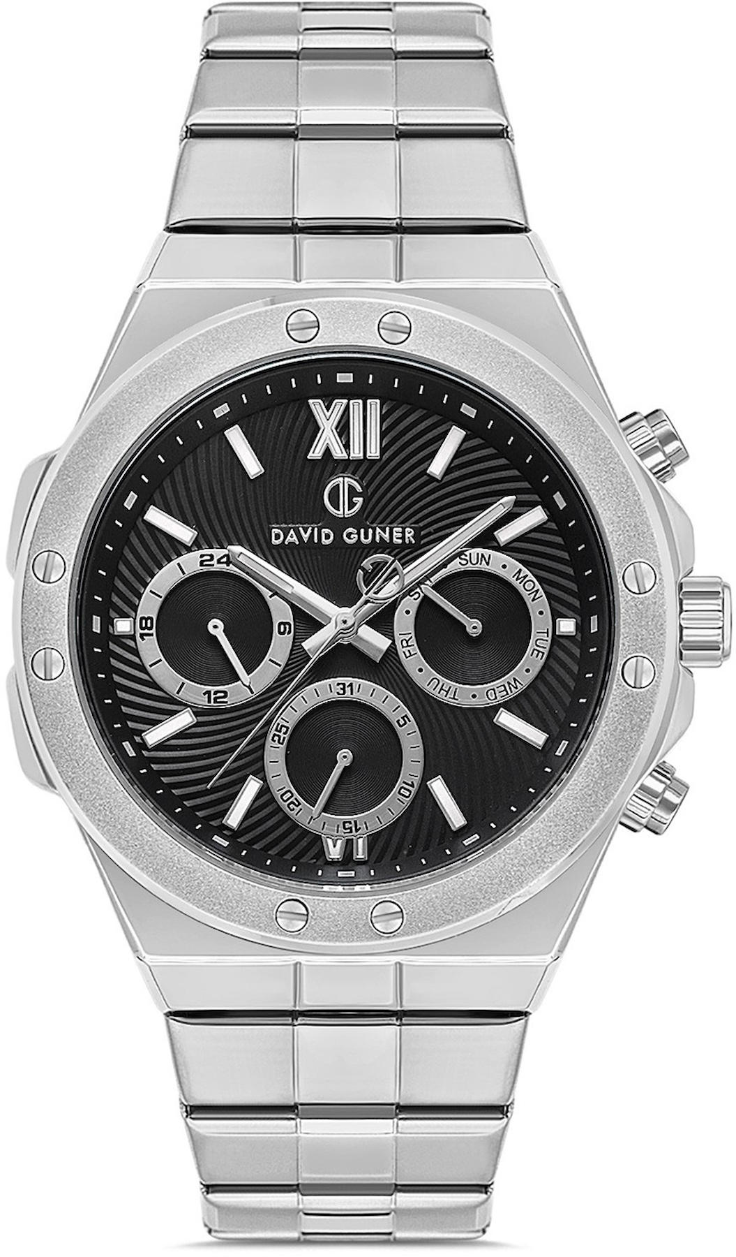 David Guner DG-8607GA-A2 Takvimli 42 mm Çelik Kordon Analog Kol Saati