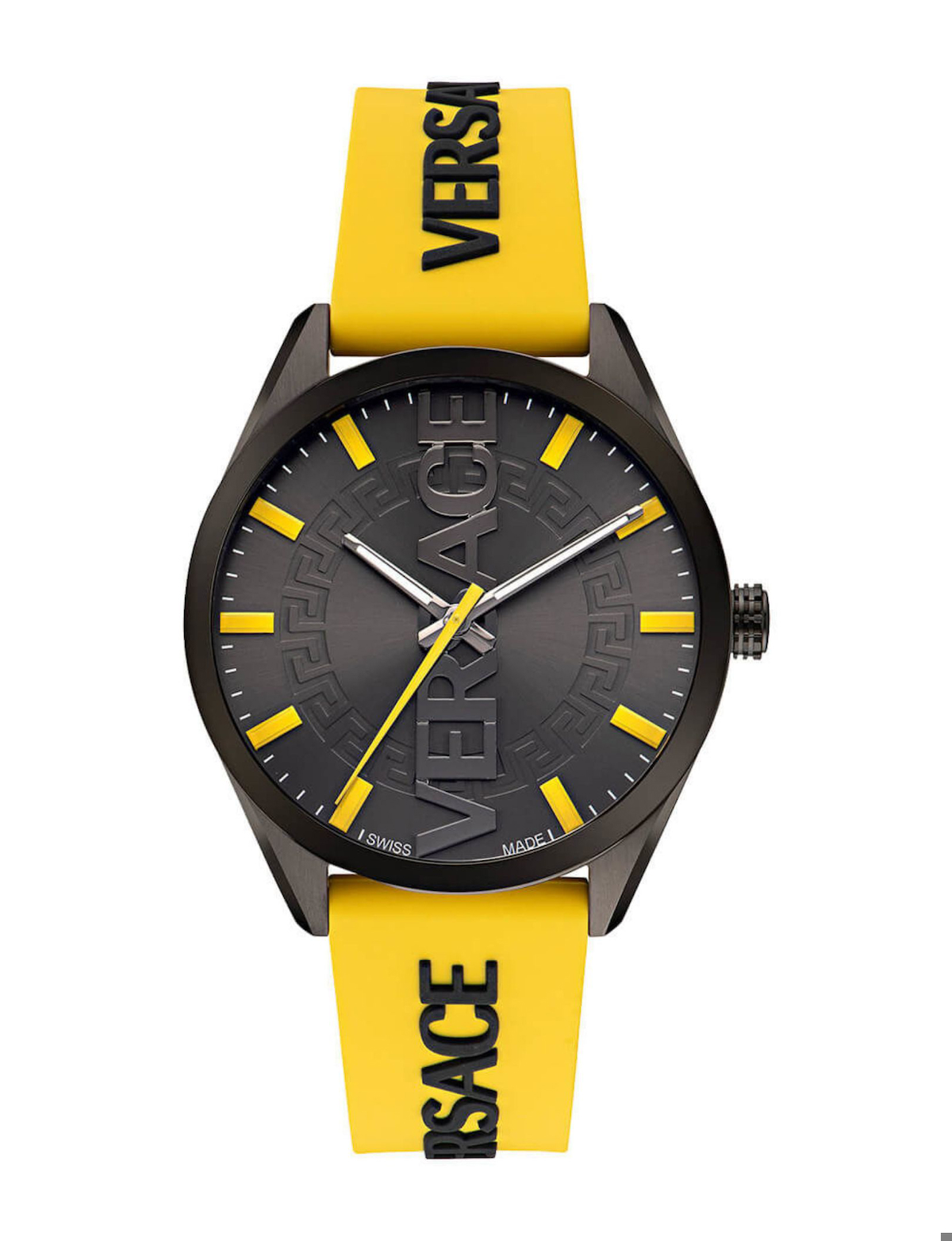 Versace VRSCVE3H00222 42 mm Sarı Silikon Kordon Analog Erkek Kol Saati