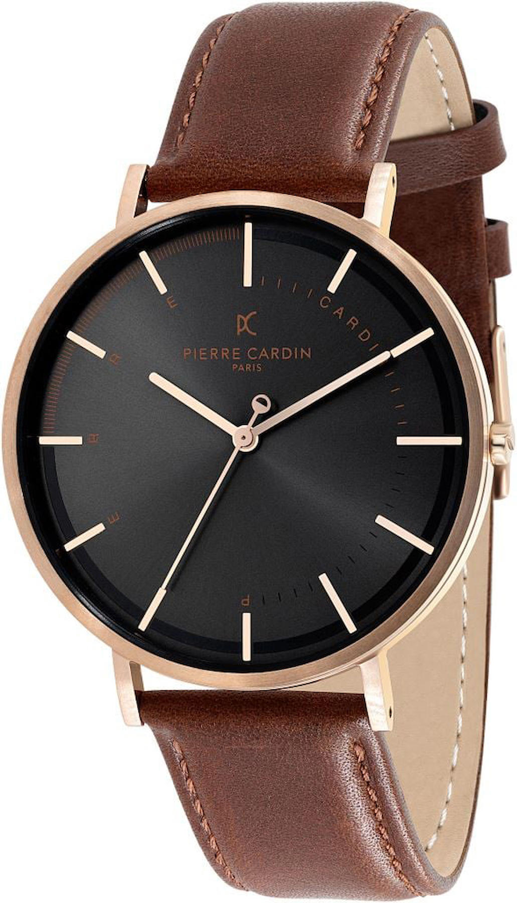 Pierre Cardin PCCBN.3041 Takvimli 42 mm Kahverengi Deri Kordon Analog Kol Saati