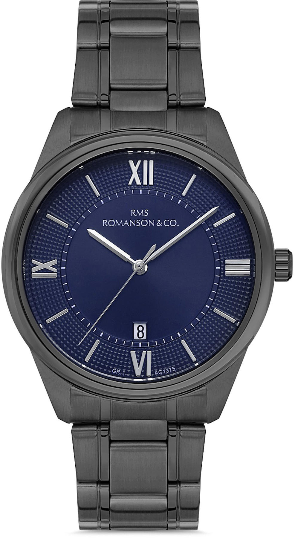 Romanson GR.1.AG1375.08 Takvimli 41 mm Füme Çelik Kordon Analog Kol Saati