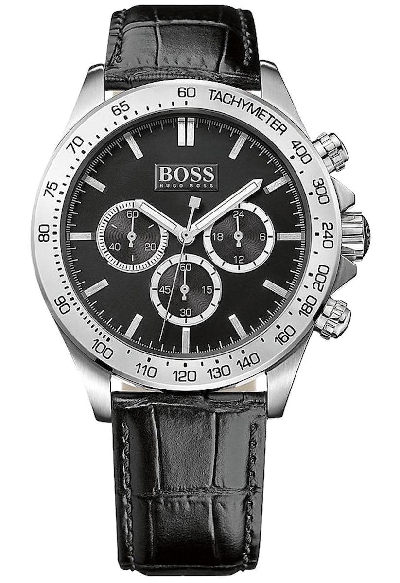 Hugo Boss HB1513178 44 mm Siyah Deri Kordon Analog Erkek Kol Saati