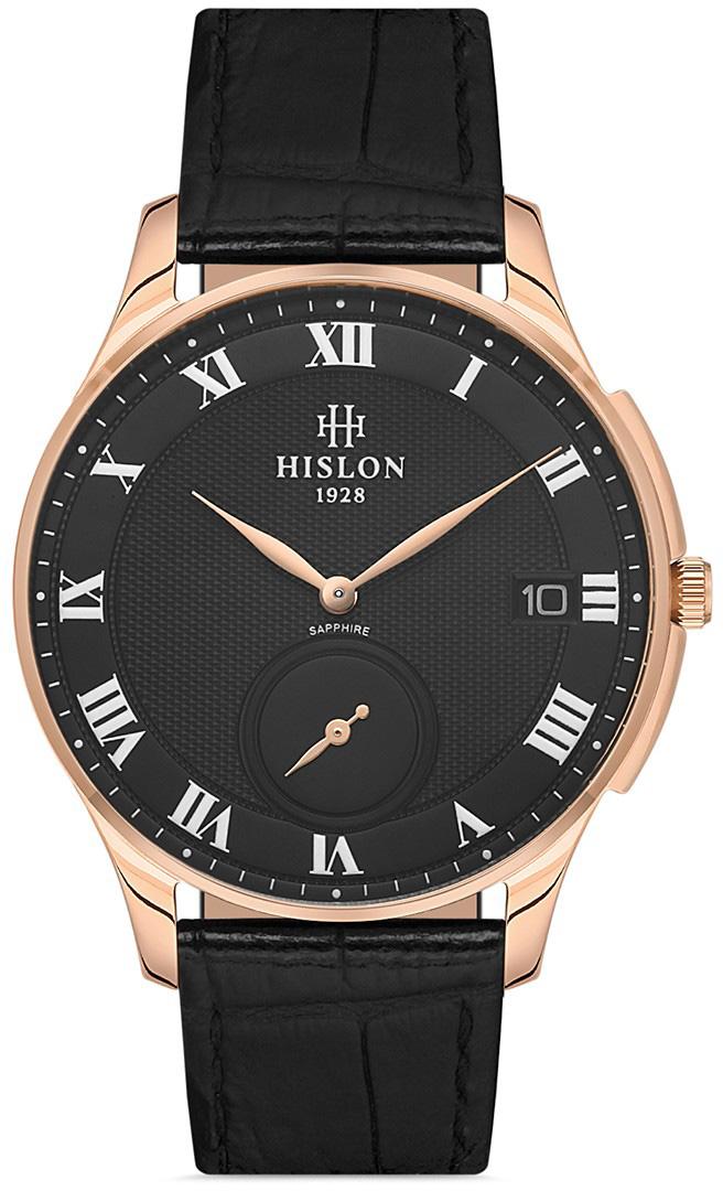 Hislon CL120R-04BR Pusulalı Takvimli 40 mm Siyah Deri Kordon Analog Erkek Kol Saati
