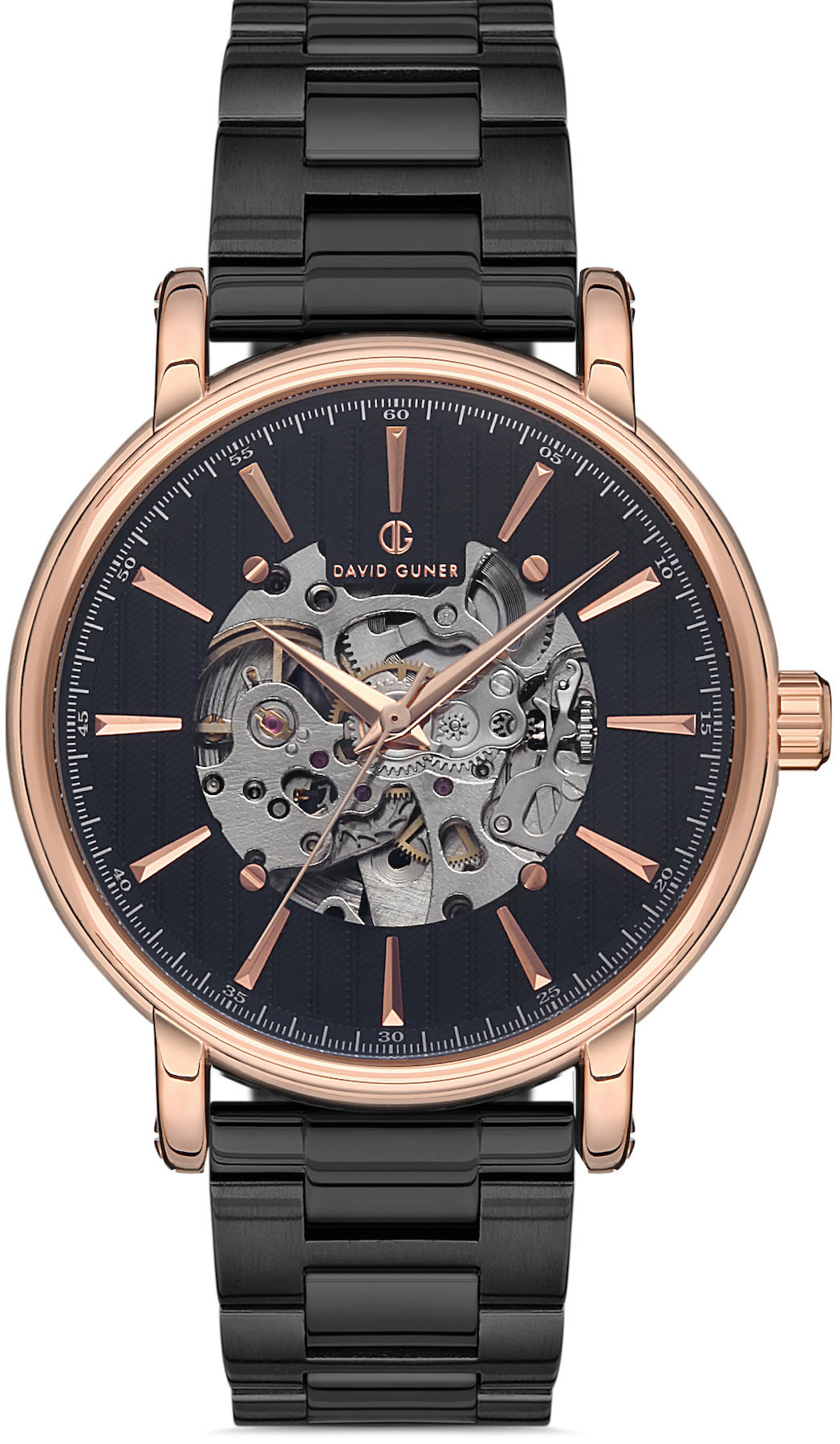 David Guner DG-8232GC-R2-M Takvimli 42 mm Siyah Metal Kordon Analog Kol Saati