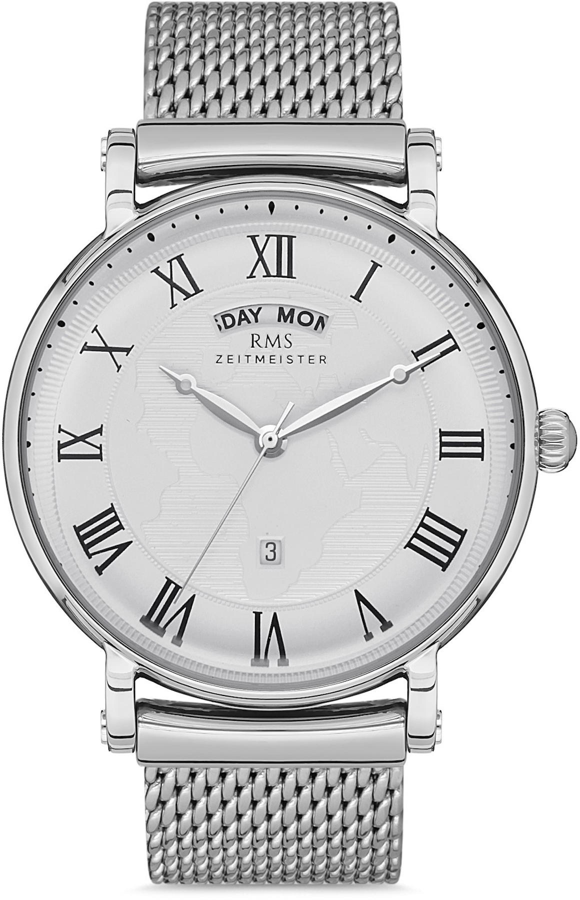 Romanson GR.1.AG1319.01 Takvimli 43 mm Gri Hasır Kordon Analog Kol Saati