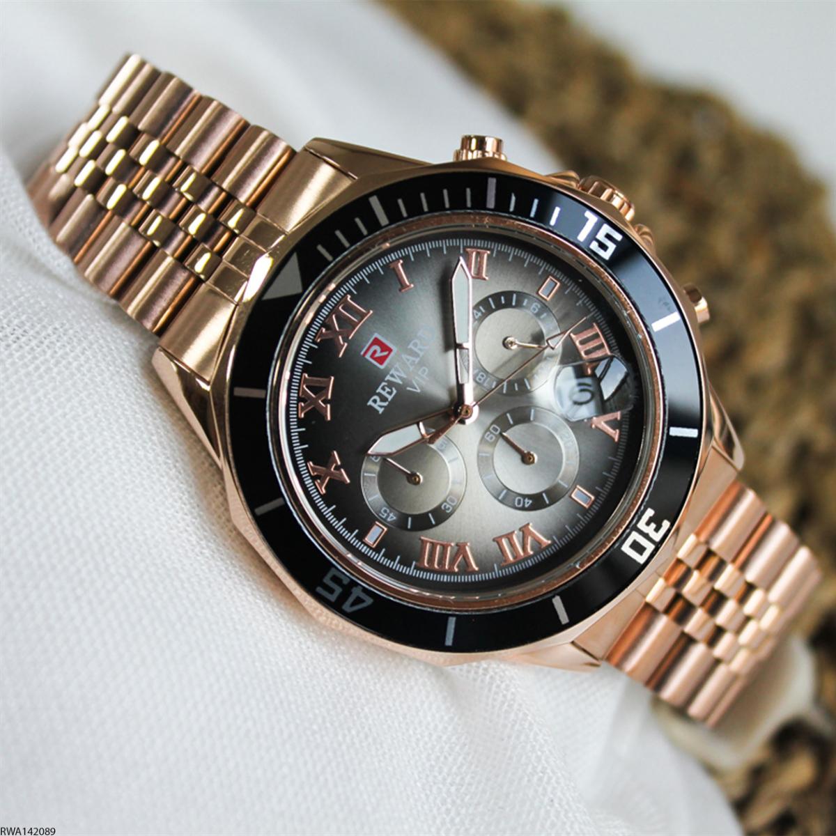 Reward RWA142089 Takvimli 45 mm Rose Gold Metal Kordon Analog Erkek Kol Saati