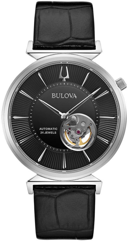 Bulova 96A234 40 mm Siyah Deri Kordon Analog Kol Saati