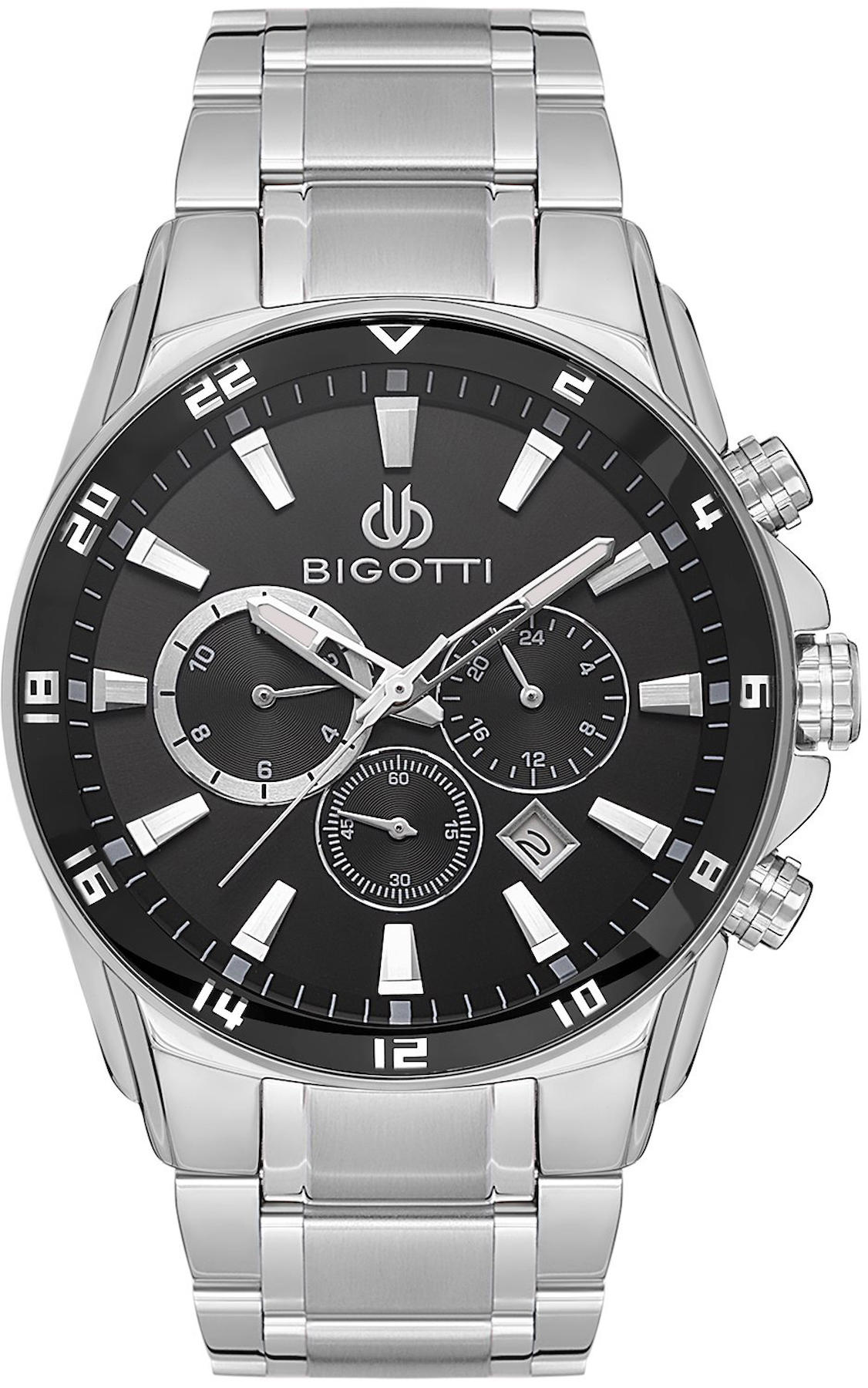 Bigotti BG.1.10544-1 Takvimli 46 mm Çelik Kordon Analog Kol Saati