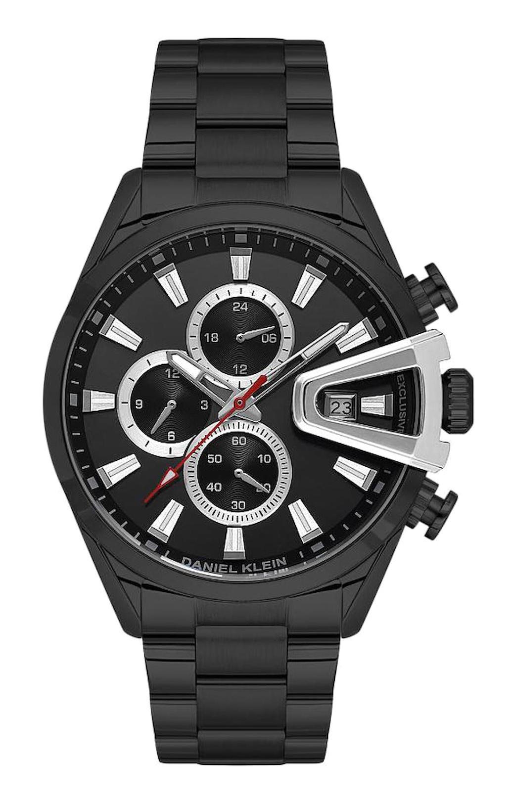 Daniel Klein DKE.1.10632-6 Takvimli 43 mm Siyah Metal Kordon Analog Erkek Kol Saati