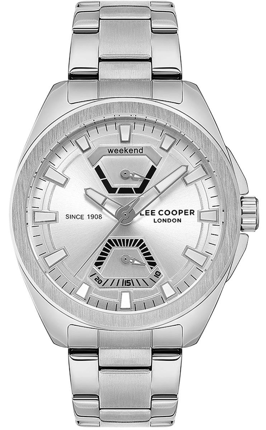Lee Cooper LC07649.330 Takvimli Metal Kordon Analog Erkek Kol Saati