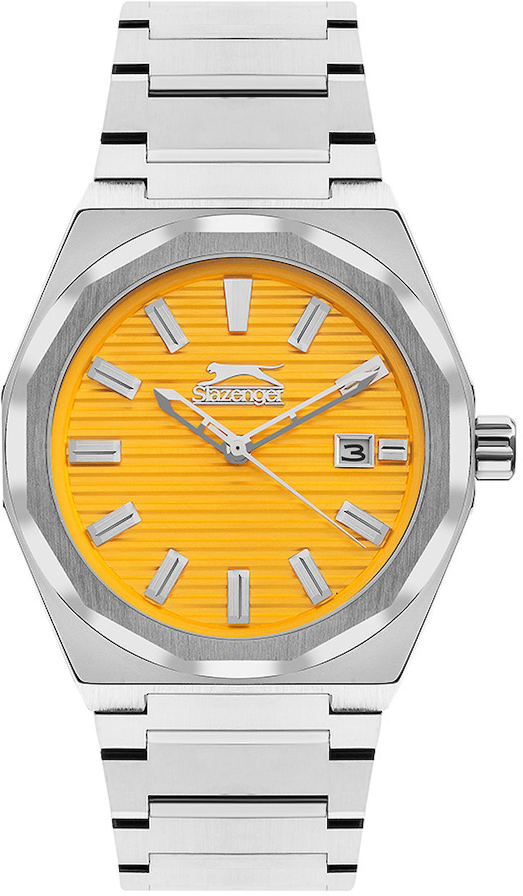 Slazenger SL.09.2143.1.06 Takvimli 44 mm Çelik Kordon Analog Erkek Kol Saati