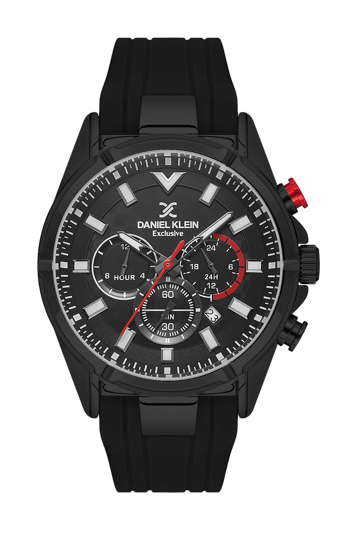 Daniel Klein DKE.1.10579-6 Takvimli 44 mm Siyah Silikon Kordon Analog Erkek Kol Saati