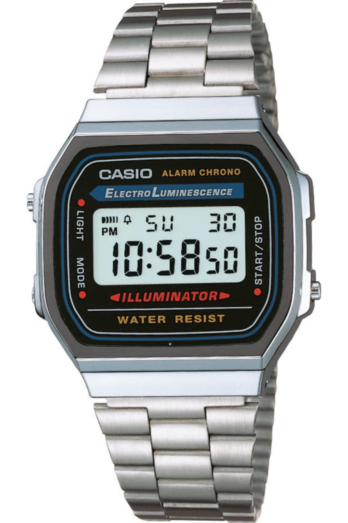Casio A168WA-1UWD Takvimli 36 mm Çelik Kordon Dijital Erkek Kol Saati