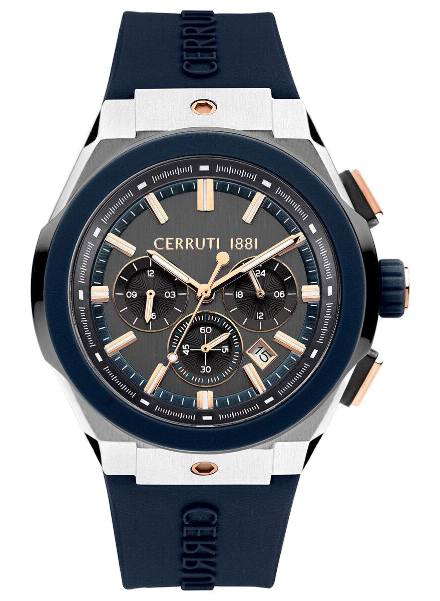 Cerruti 1881 CIWGQ0006801 Takvimli Lacivert Silikon Kordon Analog Erkek Kol Saati