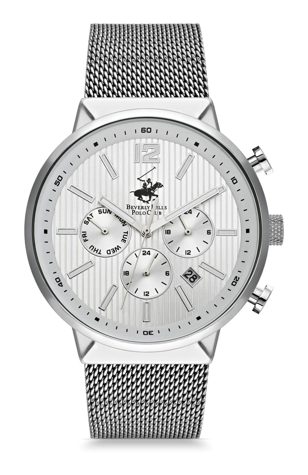 Beverly Hills Polo Club BH960401 Takvimli 45 mm Çelik Kordon Analog Erkek Kol Saati