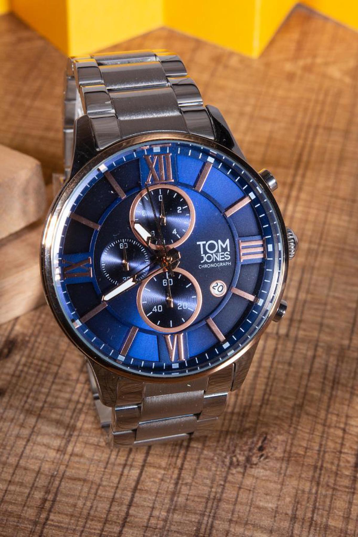 Tom Jones 65136 Takvimli 44 mm Metal Kordon Analog Erkek Kol Saati