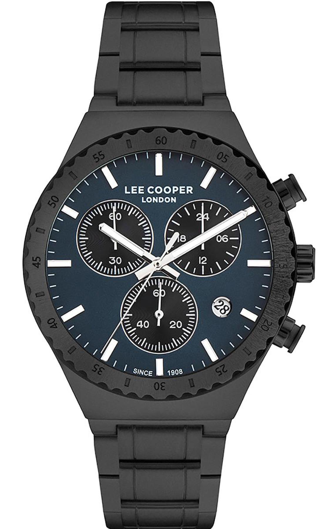 Lee Cooper LC07853.690 Takvimli 43 mm Siyah Metal Kordon Analog Erkek Kol Saati