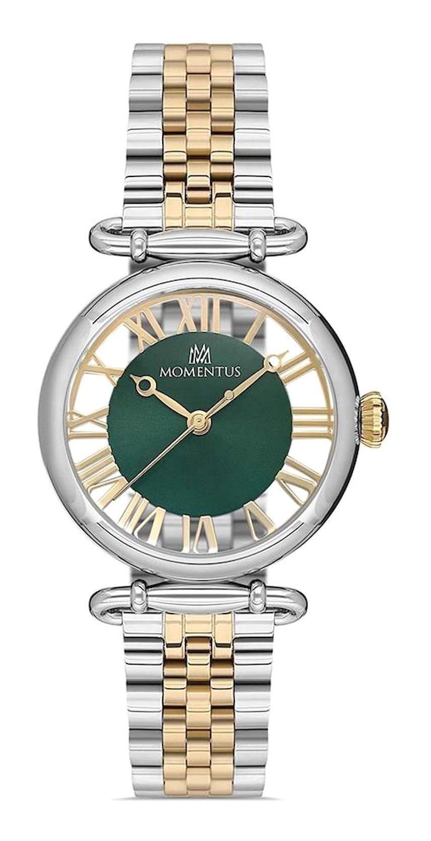 Momentus CW280S-15TG Takvimli 44 mm Altın-Çelik Kordon Analog Kol Saati