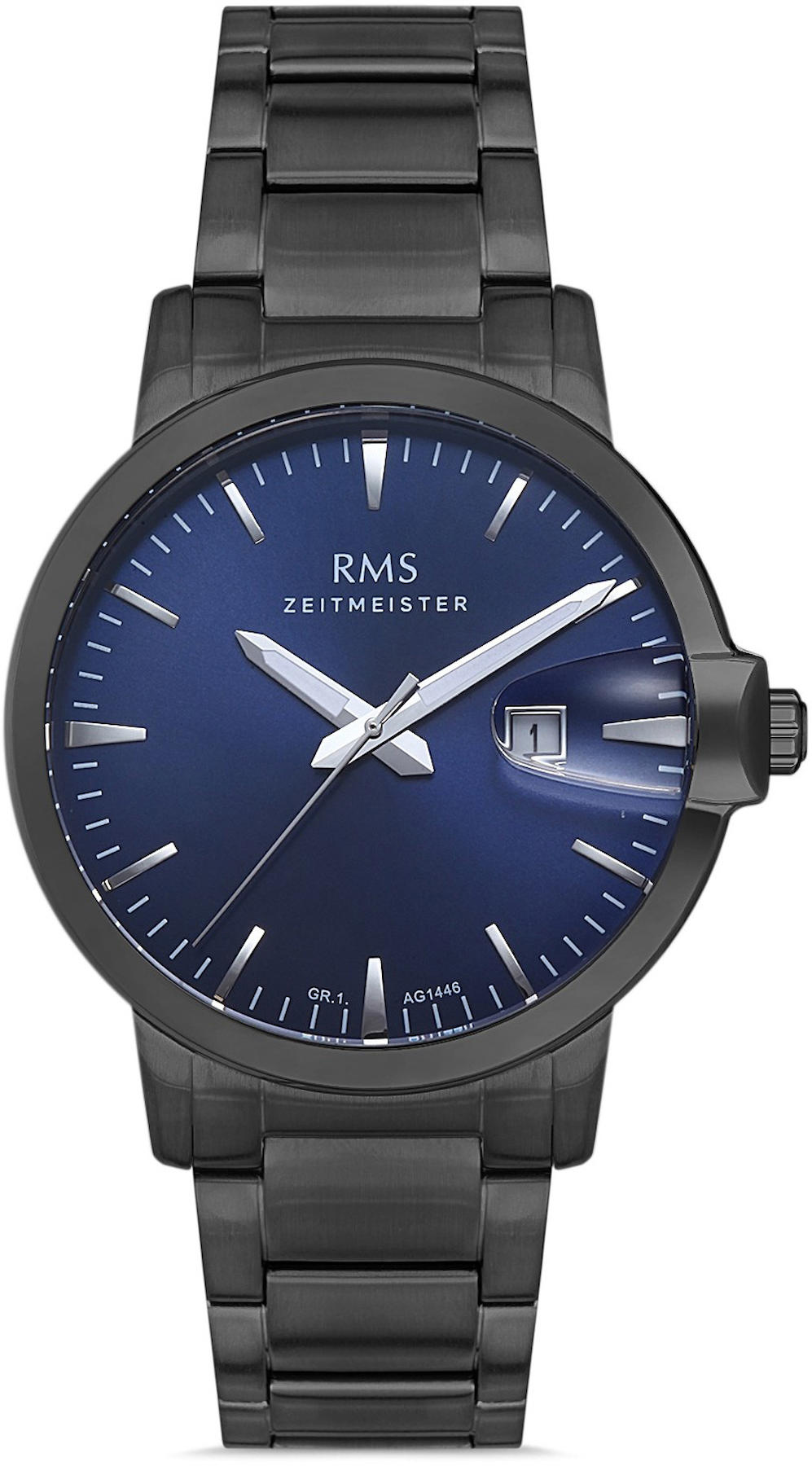 Romanson GR.1.AG1446.08 Takvimli 42 mm Siyah Çelik Kordon Analog Kol Saati