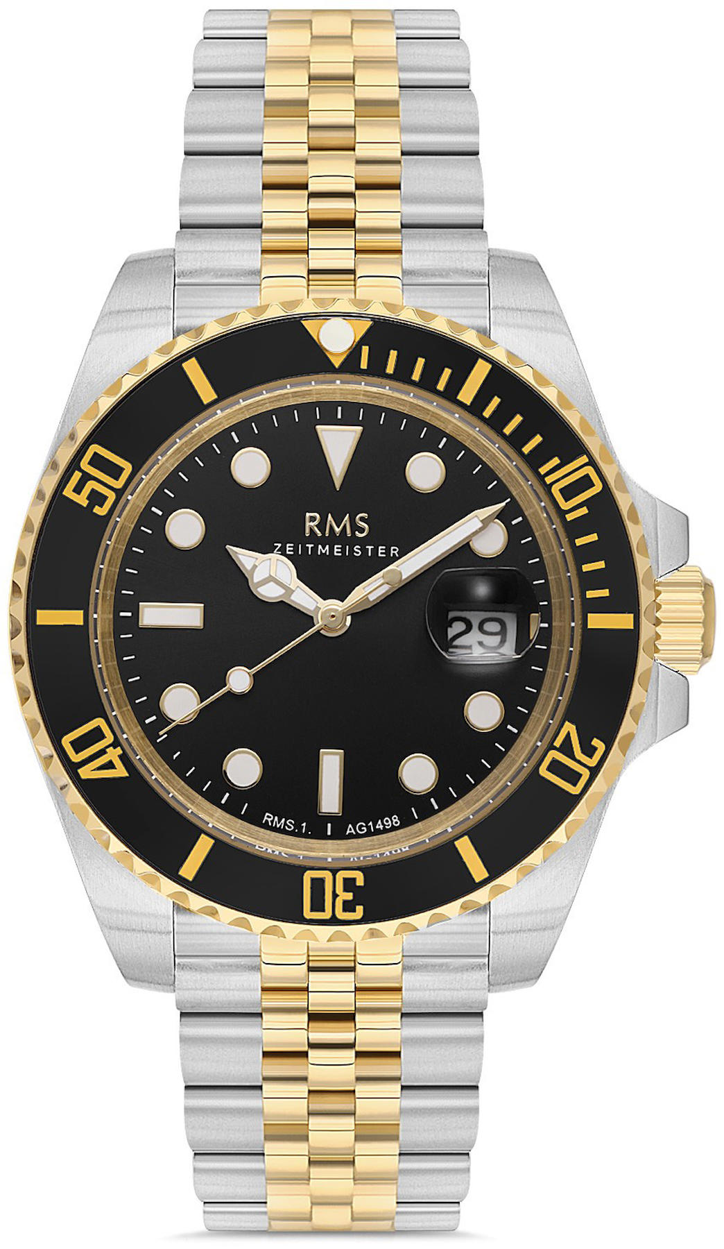Romanson RMS.1.AG1498.07 Takvimli 40 mm Altın-Çelik Kordon Analog Kol Saati