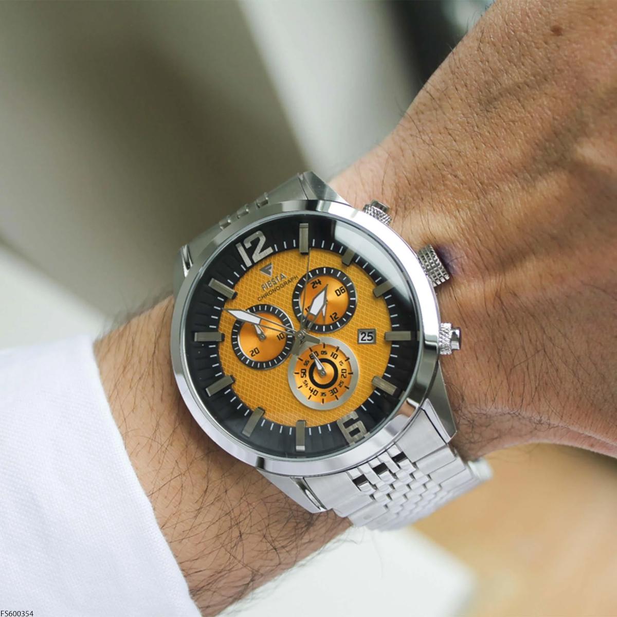 Fiesta FS600354 Takvimli 46 mm Çelik Kordon Analog Erkek Kol Saati