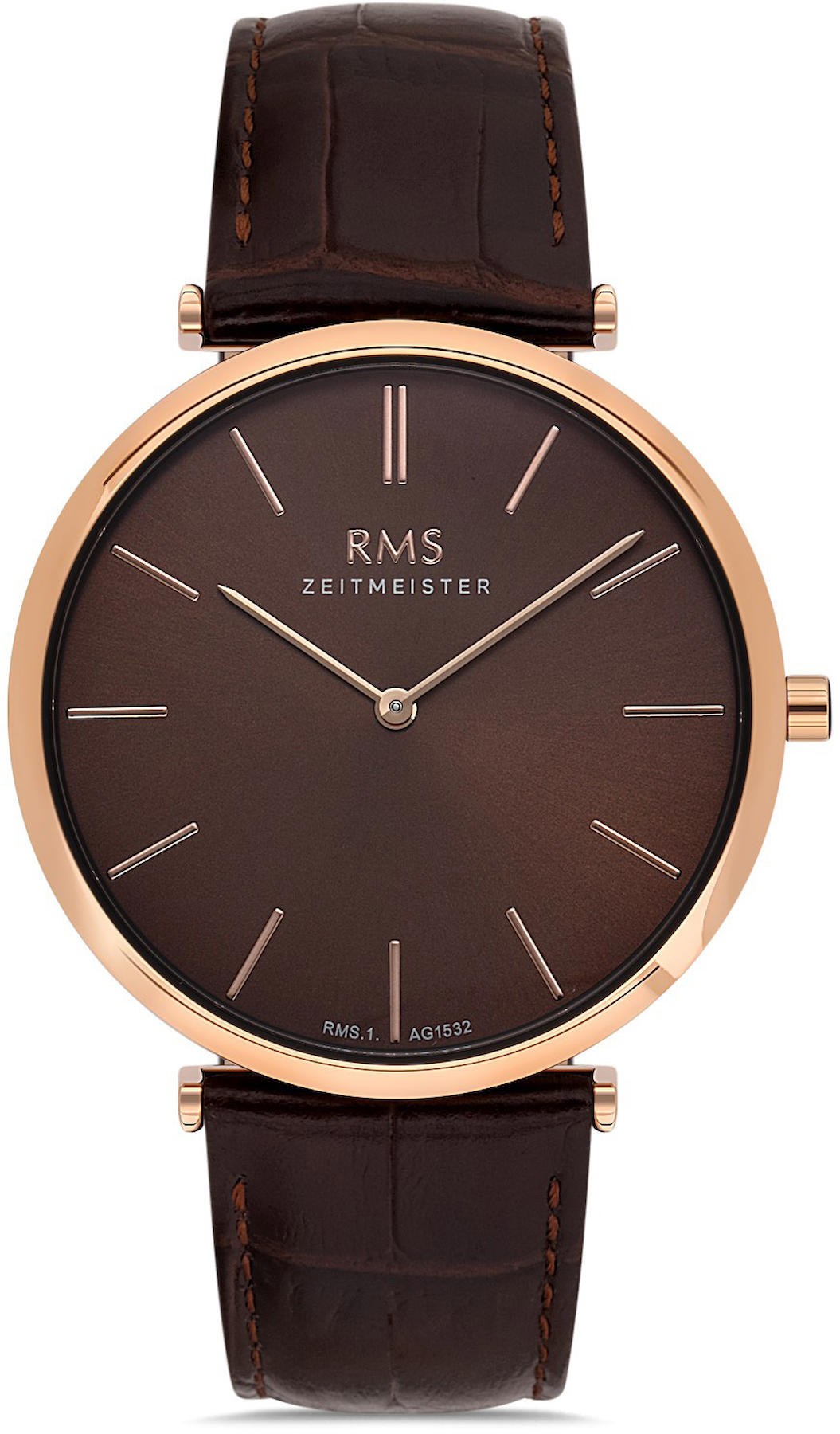 Romanson RMS.1.AG1532.07 45 mm Kahverengi Deri Kordon Analog Kol Saati